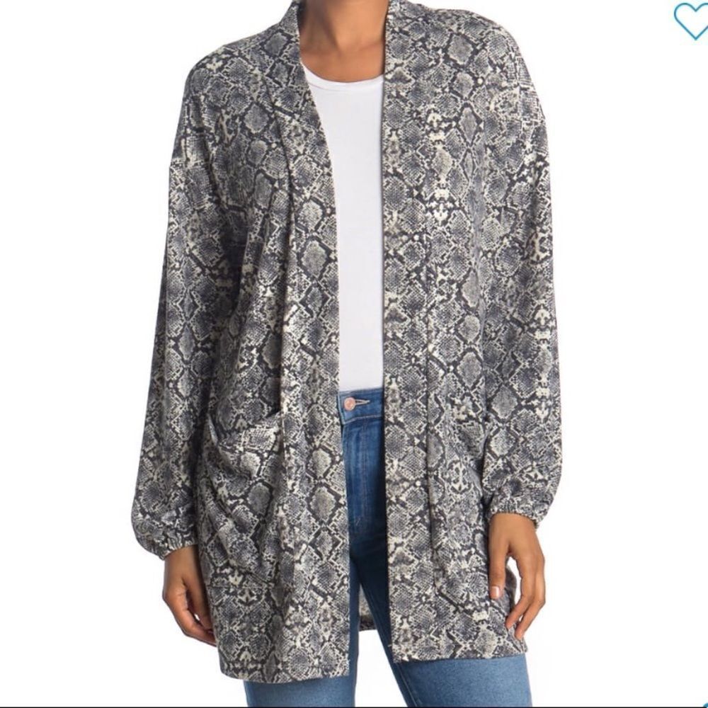 NWT Mauby Open front cardigan python charco…